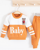 3-18 Ay Erkek Bebek Alt&Üst Takımı Baby 2'li Hardal
