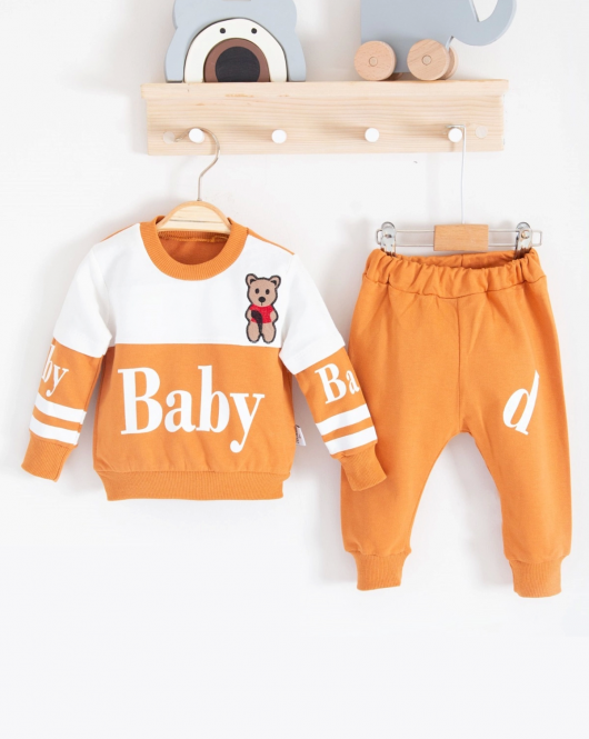 3-18 Ay Erkek Bebek Alt&Üst Takımı Baby 2'li Hardal