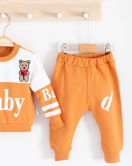 3-18 Ay Erkek Bebek Alt&Üst Takımı Baby 2'li Hardal