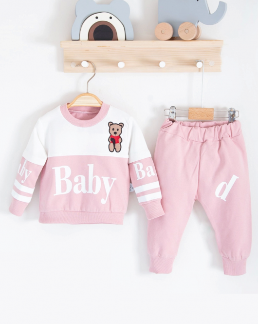 3-18 Ay Kız Bebek Alt&Üst Takımı Baby 2'li Pembe