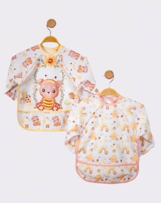 Bee Honey 2'li Kombin Kollu Mama Önlüğü