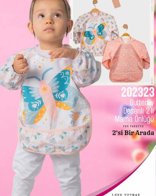 Butterfly 2'li Kombin Kollu Mama Önlüğü