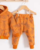 3-18 Ay Erkek Bebek Takımı Cool Bear Kapüşonlu Turuncu