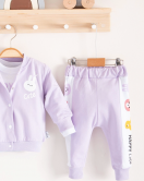 3-18 Ay Kız Bebek Takımı Cute Funny Kapişonlu 3'lü Lila