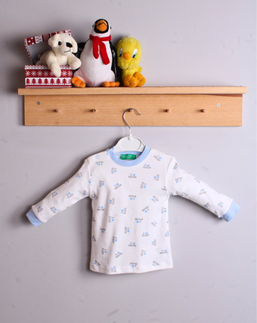 Dad Yazılı Erkek Bebek Eşofman Pijama Takımı Mavi