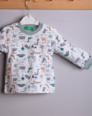 Dinazor Desen Erkek Bebek Eşofman Pijama Takımı Yeşil