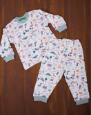 Dinazor Desen Erkek Bebek Eşofman Pijama Takımı Yeşil