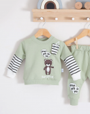 3-18 Ay Erkek Bebek Takımı Gift For You 2'li Yeşil