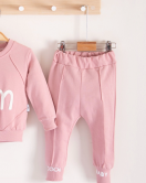 3-18 Ay Kız Bebek Alt&Üst Takımı I'm Cool 2'li Pembe