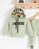 3-18 Ay Erkek Bebek Takımı I'm Here 2'li Yeşil