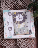 Kaplan Temalı Kare 3 Parça Microfiber Mama Önlüğü Kendi Kutusunda (Sıvı Geçirmez) Çıtçıtlı