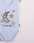 Yeni Doğan 3-12 Ay Mavi Good Night Askılı Unisex Body Mavi