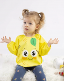 Meyve Figürlü Su Geçirmez 3'lü Paket Uzun Kollu Mama Önlüğü