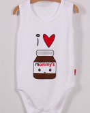Yeni Doğan 3-12 Ay Mommy's Çikolata Askılı Unisex Body Beyaz