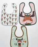 Geyik Tema Kare 3 Parça Microfiber Mama Önlüğü Kutulu