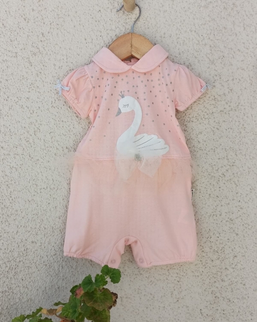 Kuğu Kız Bebek Tulum 3-9 Ay