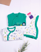 3-6 Ay Jungle Erkek Bebek 4'lü Tulum Seti Yeşil