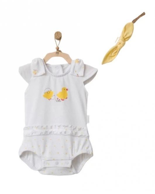 Andywawa Ac21573r Happy Chicky Bebek Tulum Set Takım White