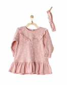 Andywawa AC23063 Floral 100% Organic Cotton Bebek Elbise Pink