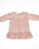 Andywawa AC23063 Floral 100% Organic Cotton Bebek Elbise Pink