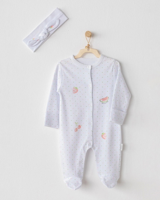 Andywawa AC23556 Watermelon & Strawberry Bebe Tulum Takım White