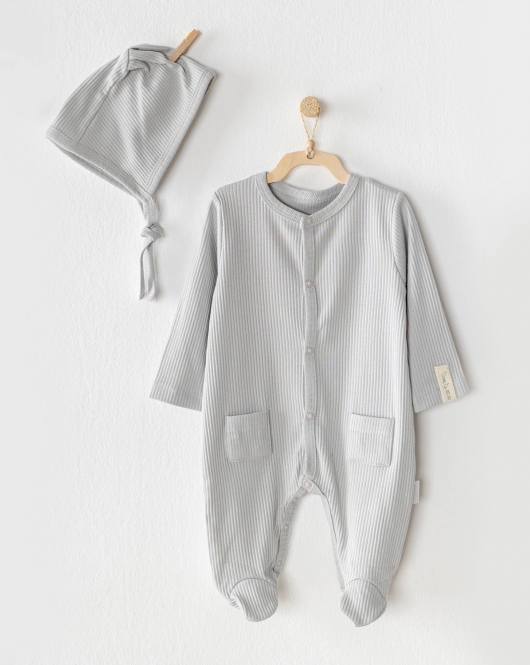 Andywawa AC23651 Modal Bebe Tulum Takım Grey