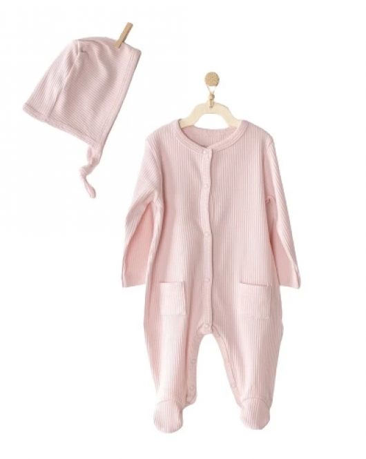 Andywawa AC23651 Modal Bebe Tulum Takım Pink