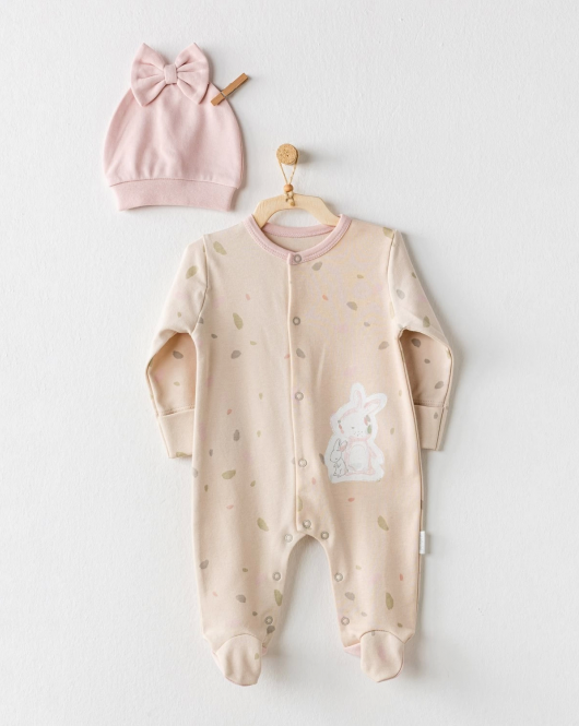Andywawa AC24079 Baby Casual Bebek Tulum Takım Beige