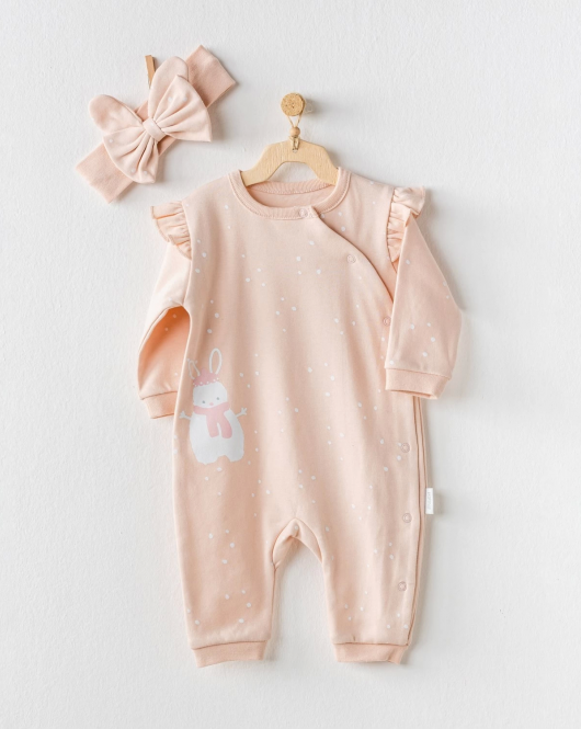 Andywawa AC24117 Cute Bunnies Be Sking Bebek Tulum Takım Pink