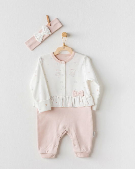 Andywawa AC24127 Ballerina Bebek Tulum Takım Ecru Pink