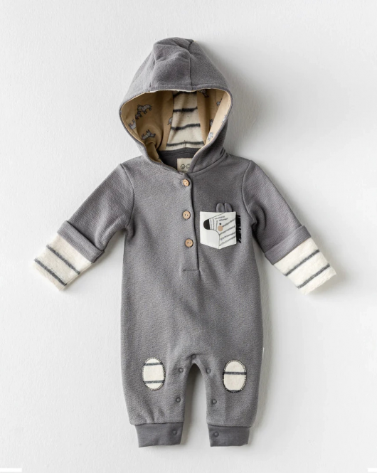 Andywawa AC24156 Little Zebra Bebek Tulum Grey