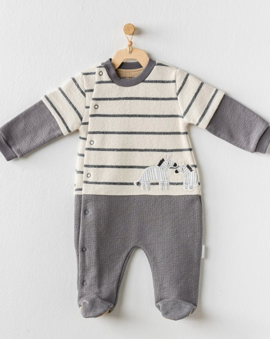 Andywawa AC24158 Little Zebra Bebe Tulum Ecru Grey