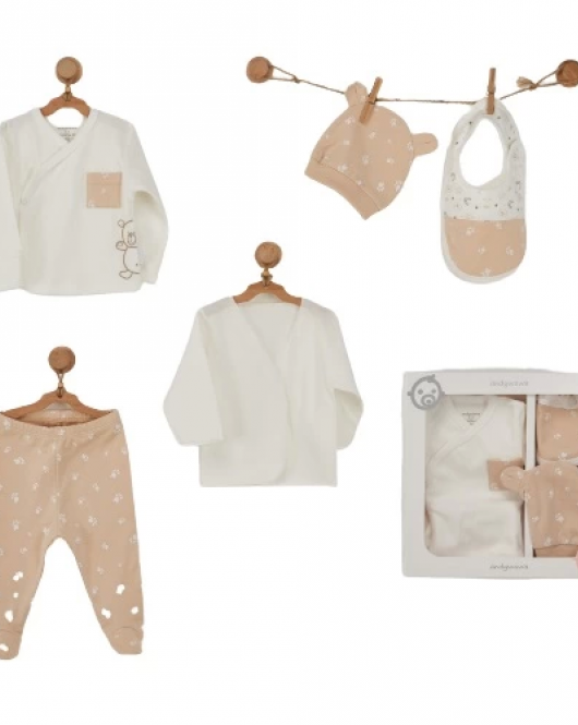 Andywawa AC24300 Little Wawa Bear 5 Parça Hastane Çıkışı Beige