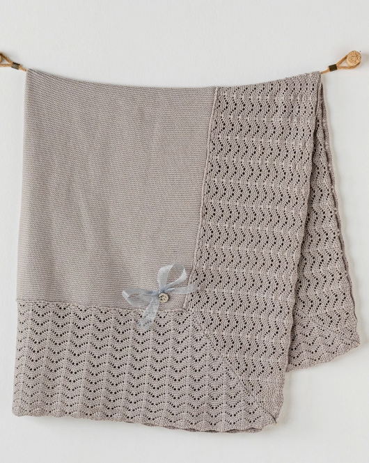 Andywawa AC24329 Triko Bebe Battaniye 100x90 Grey