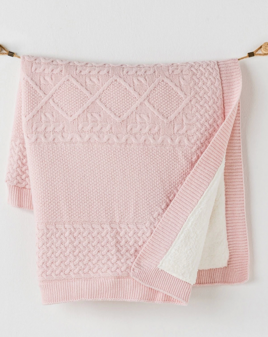 Andywawa AC24337 Triko Bebe Battaniye 95x85 Pink Melange