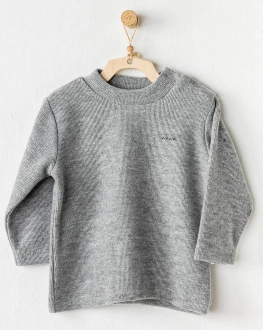 Andywawa AC24411 Basic Bebek Tshırt Grey Melange
