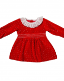 Andywawa AC24415 New Year Kadife Bebek Elbise Red