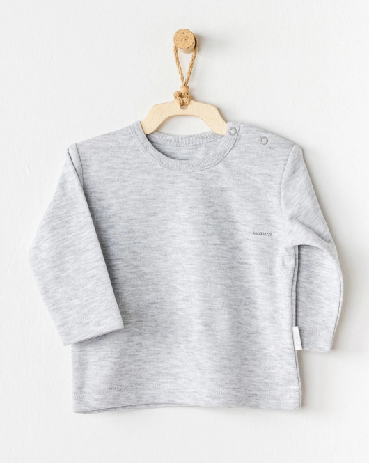 Andywawa Ac24437 Bebek Basic Tshırt Grey Melange