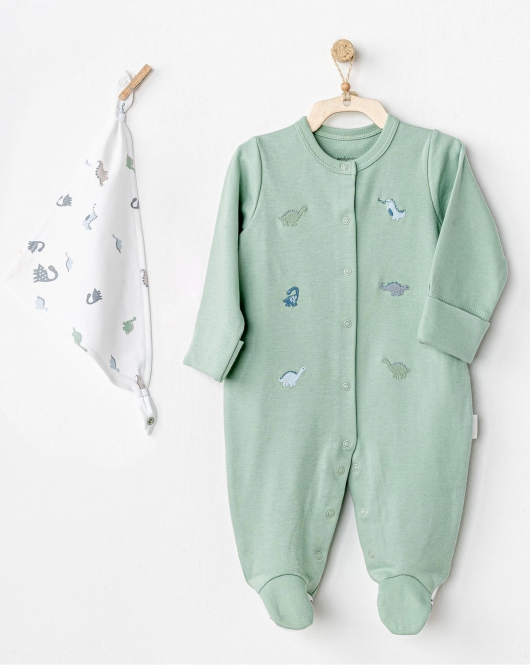 Andywawa AC24569 Dinosaur Bebek Tulum Takım Green