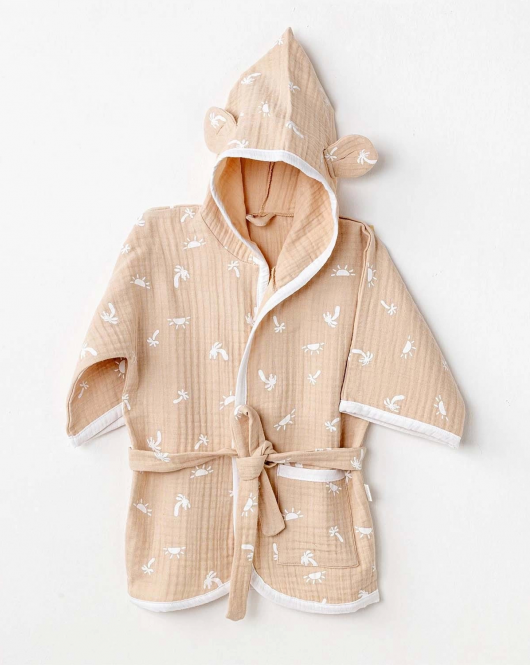 Andywawa AC24611 Bathrobe Smil All Day Bebek Bornoz Beige