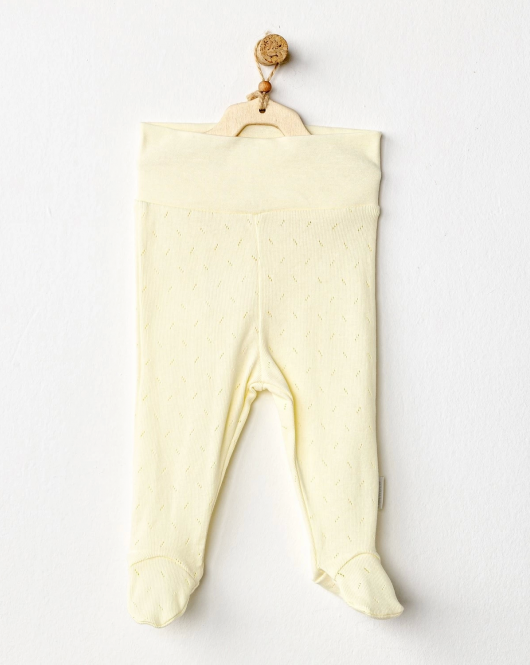 Andywawa AC24706 Jacquard Patikli Bebek Pantolon Yellow