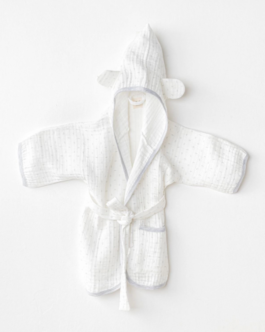 Andywawa AC24723 Bathrobe Wawa Boys Bebek Bornoz White