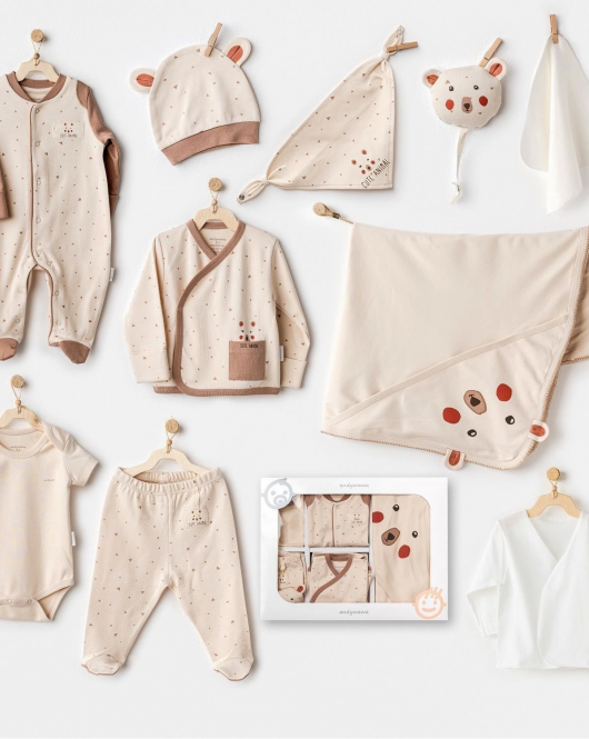 Andywawa AC25021 Adventurous Bear 10'Lu Hastane Çıkışı Beige