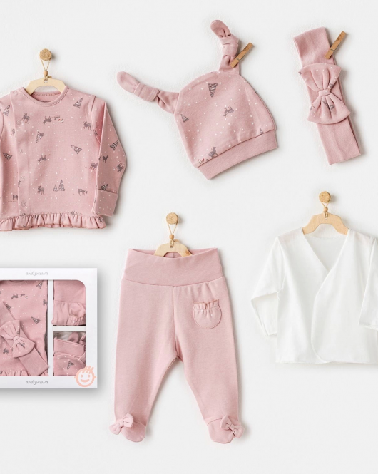 Andywawa AC25040 Puppy Gazelle 5'Li Hastane Çıkışı Pink
