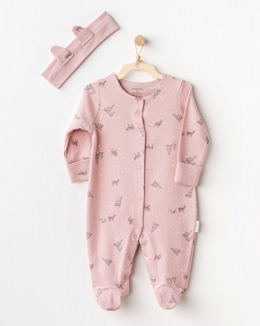 Andywawa AC25044 Puppy Gazelle Bebe Tulum Takım Pink