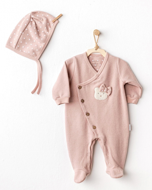 Andywawa AC25113 Cute Bear Bebek Tulum Takım Rose