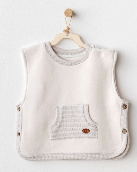 Andywawa AC25161 Soft Bebe Yelek Ekru