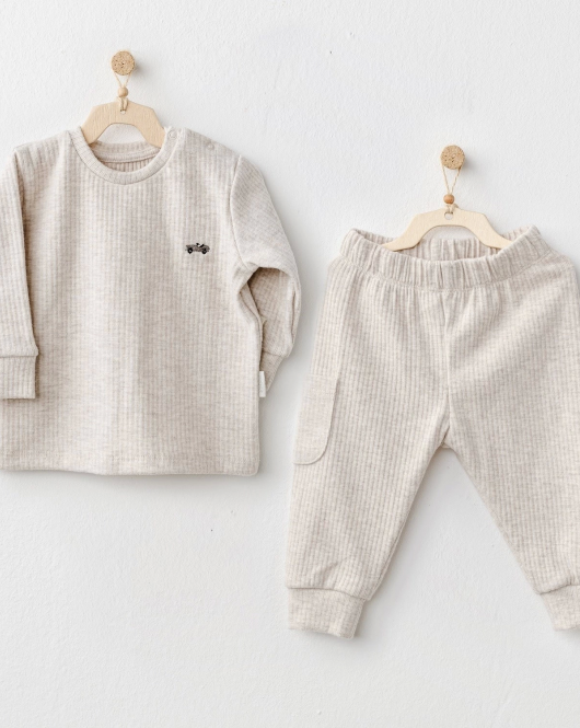 Andywawa AC25205 Basic 2'Li Bebe Takım Beige