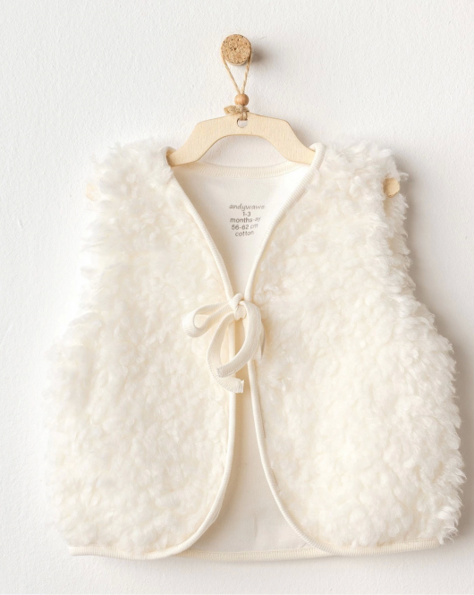 Andywawa AC25254 Basic Bebe Yelek Ekru