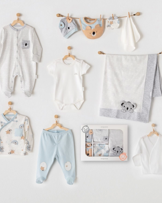 Andywawa AC25291 Koala 10 Parça Hastane Çıkışı Grey Melange